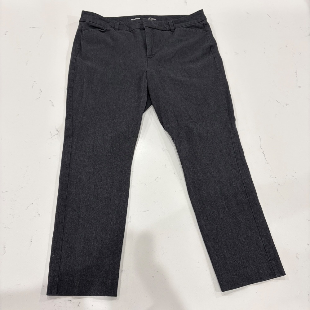 Old Navy Pixie Skinny Pants Womens 14 High Rise Charcoal Gray Heather Trousers